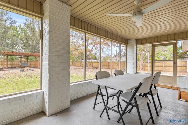 102 Bay Pointe Ln, Madison, AL 35758 - sunroom / solarium with ceiling fan, outdoor dining area, and healthy amount of natural light
