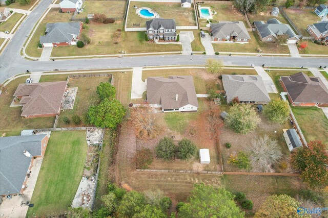 102 Bay Pointe Ln, Madison, AL 35758 - aerial view of residential area with a pool area
