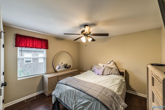 1117 Pegasus Dr NW, Huntsville, AL 35806 - bedroom with dark wood finished floors and a ceiling fan