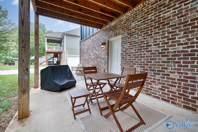 view of patio / terrace with a grill