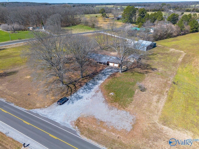 drone / aerial view featuring a rural view