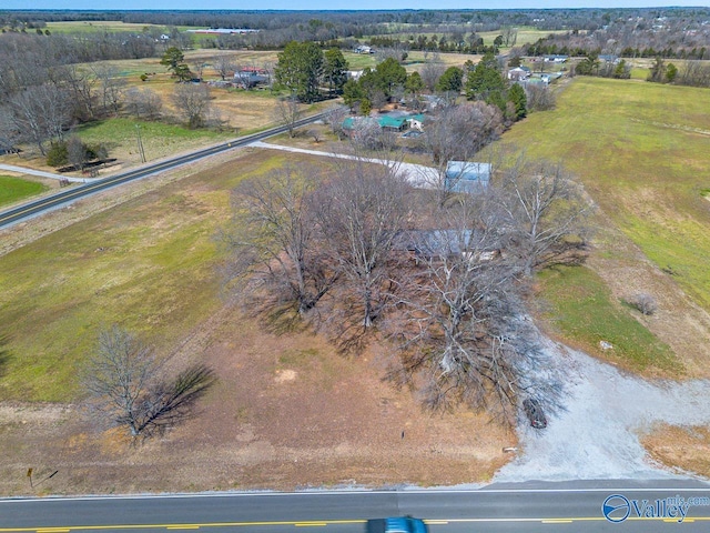 drone / aerial view with a rural view