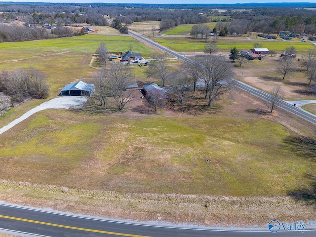 bird's eye view with a rural view