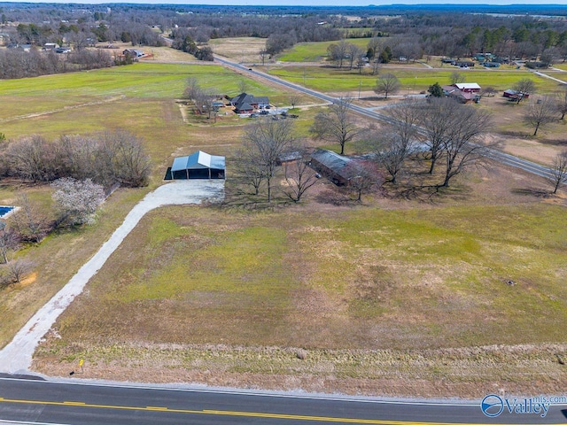 drone / aerial view featuring a rural view