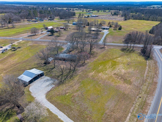 drone / aerial view featuring a rural view