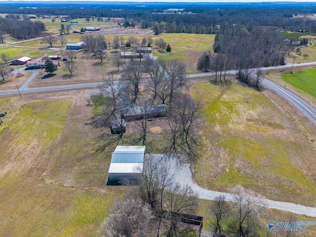 drone / aerial view with a rural view