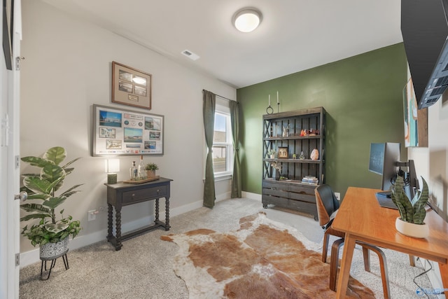 office area featuring carpet floors