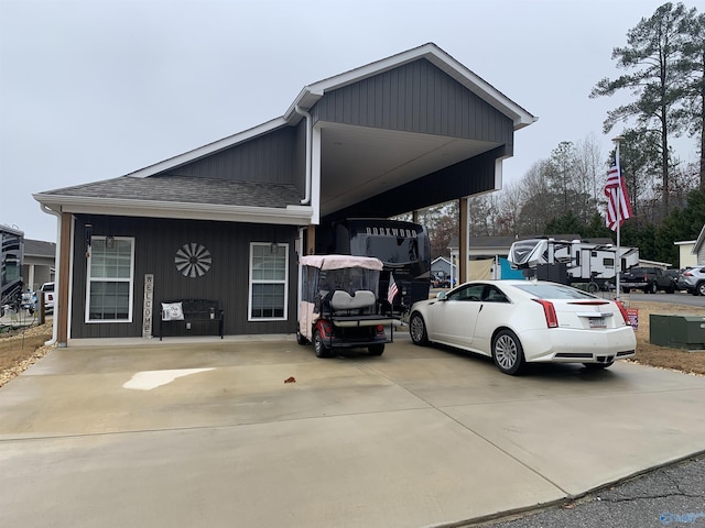 view of car parking with a carport