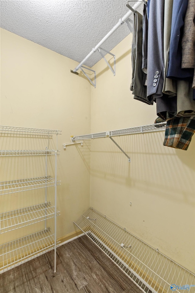 walk in closet featuring hardwood / wood-style flooring