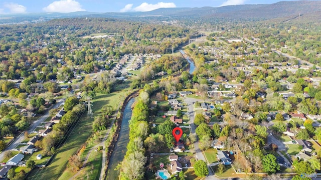 aerial view featuring a mountain view