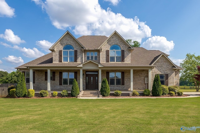 14690 Birchbark St, Athens, AL 35613 - craftsman-style house with fence, a porch, brick siding, and a front yard