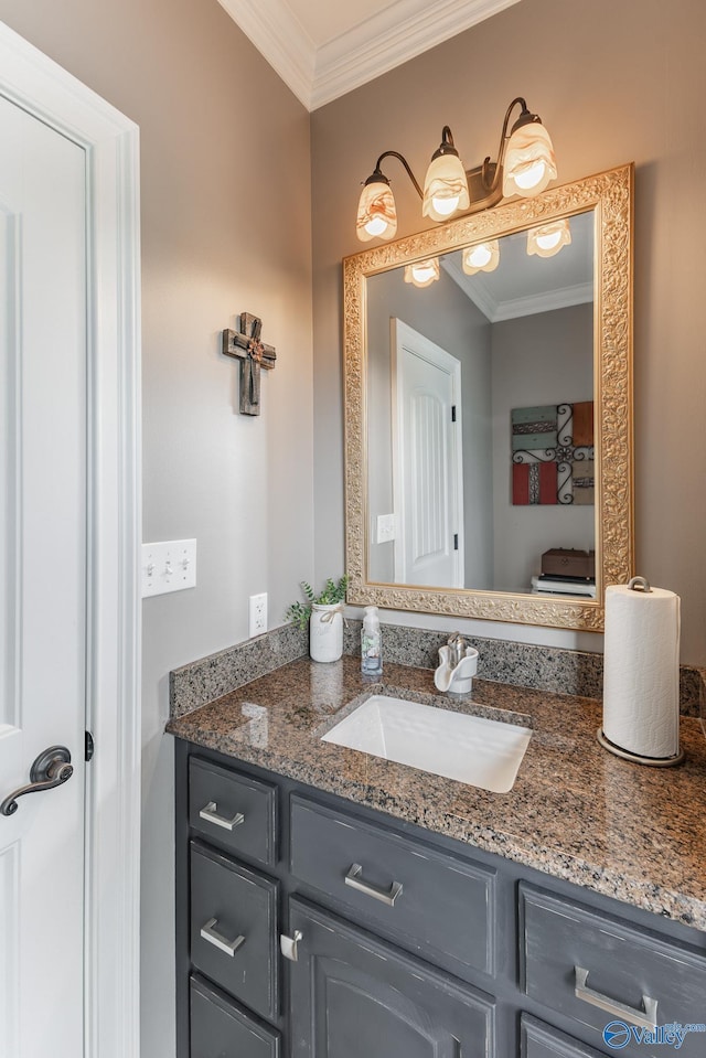 14690 Birchbark St, Athens, AL 35613 - bathroom with crown molding and vanity