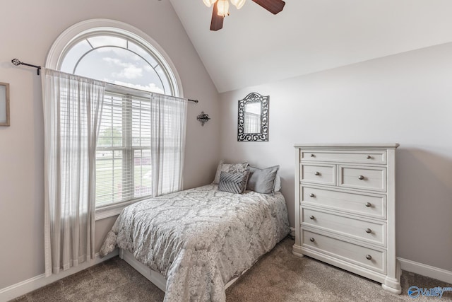 14690 Birchbark St, Athens, AL 35613 - carpeted bedroom with a ceiling fan, baseboards, and lofted ceiling