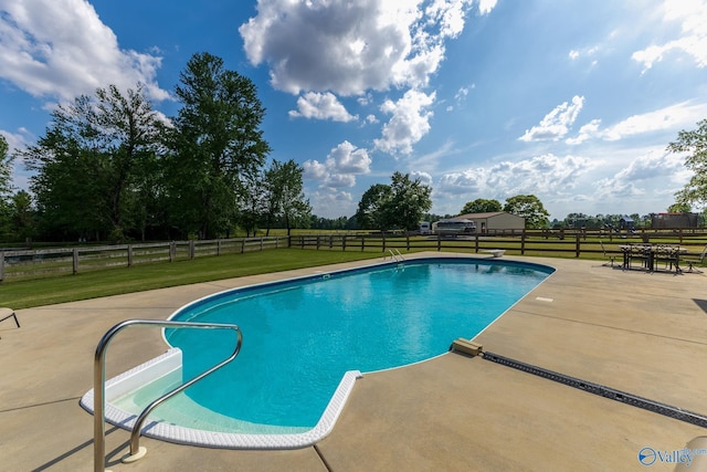 14690 Birchbark St, Athens, AL 35613 - view of pool featuring a yard, a fenced in pool, a fenced backyard, and a patio area