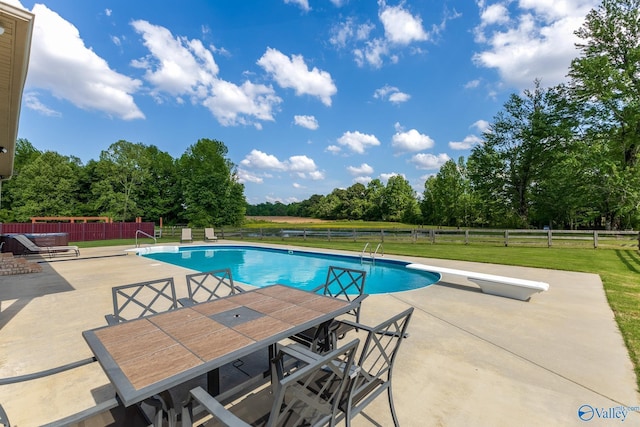 14690 Birchbark St, Athens, AL 35613 - view of pool with a patio, a fenced in pool, outdoor dining area, and a fenced backyard