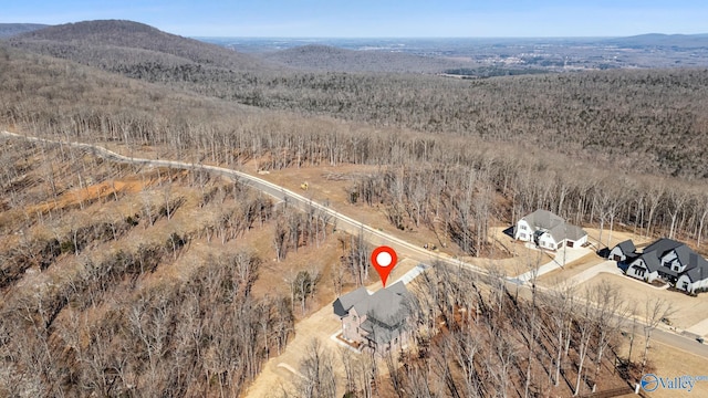 aerial view featuring a mountain view