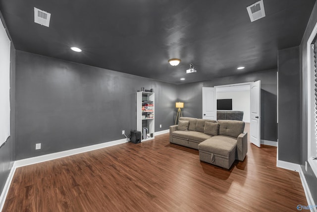 living room featuring wood-type flooring