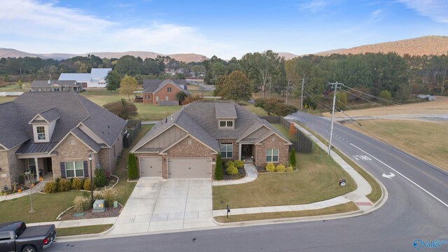 aerial view with a residential view and a mountain view