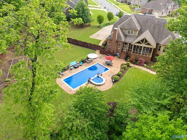 birds eye view of property