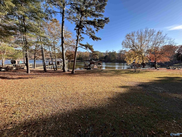 view of yard featuring a water view