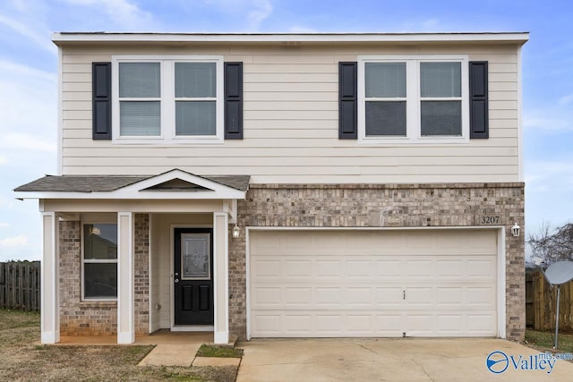 view of front of house with a garage