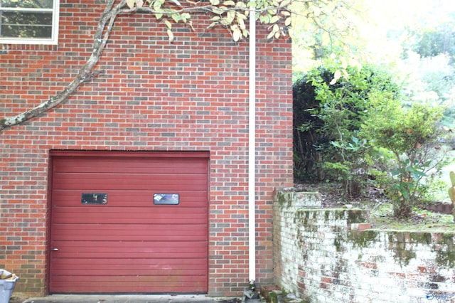 view of garage