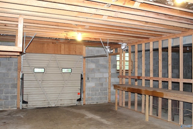 view of garage