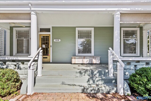 property entrance with a porch