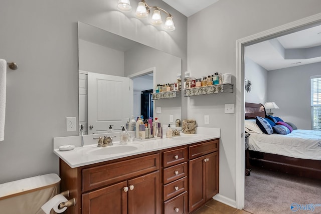 bathroom featuring vanity and tile patterned floors