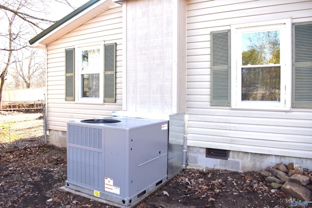 exterior details with central air condition unit