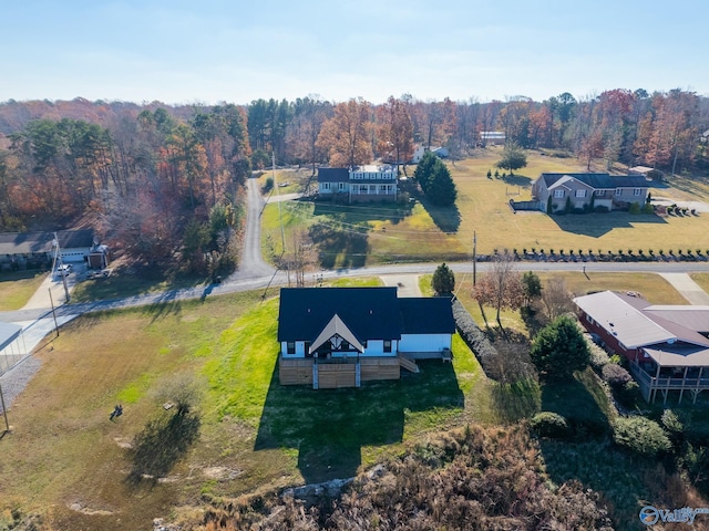 drone / aerial view with a rural view