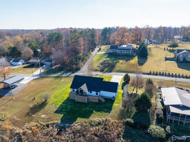 drone / aerial view with a rural view