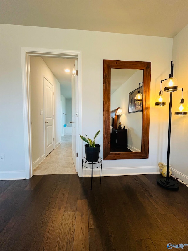 hall featuring hardwood / wood-style floors