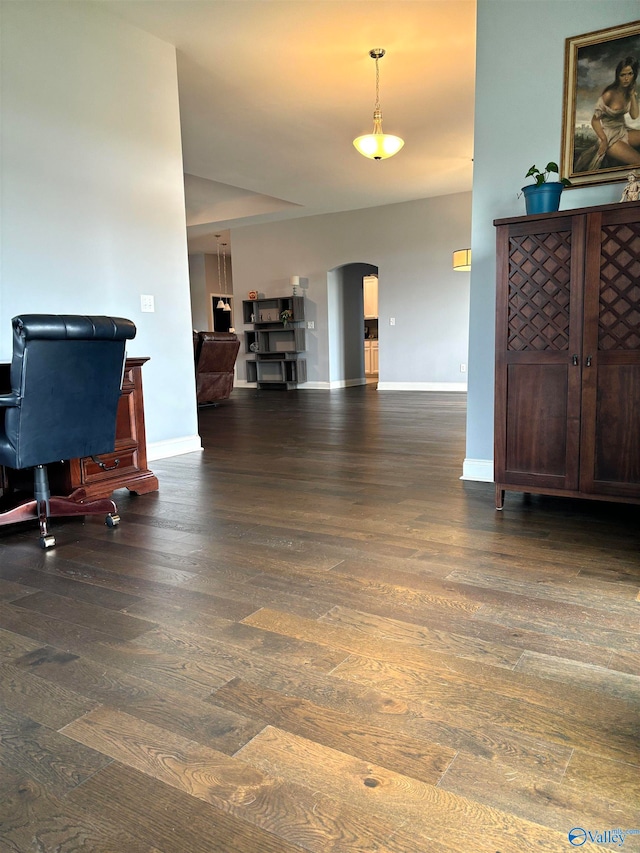 interior space featuring dark hardwood / wood-style floors