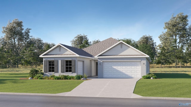 211 Shangrila Way, Meridianville, AL 35759 - ranch-style house with a garage, a front yard, and driveway
