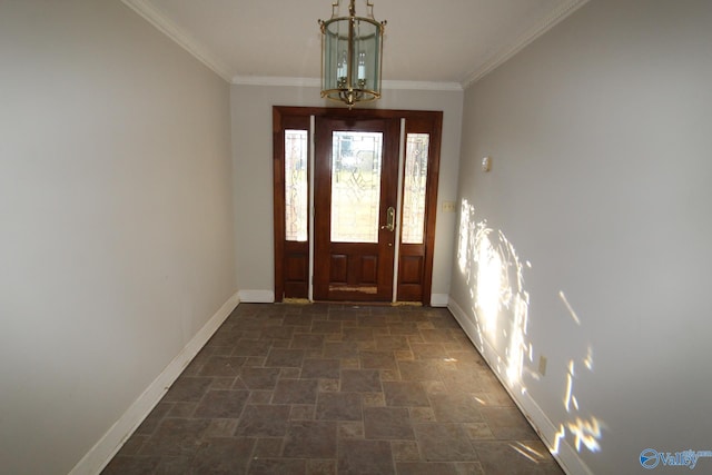 entrance foyer with crown molding