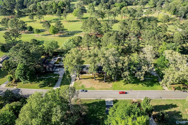 aerial view of a tree filled landscape