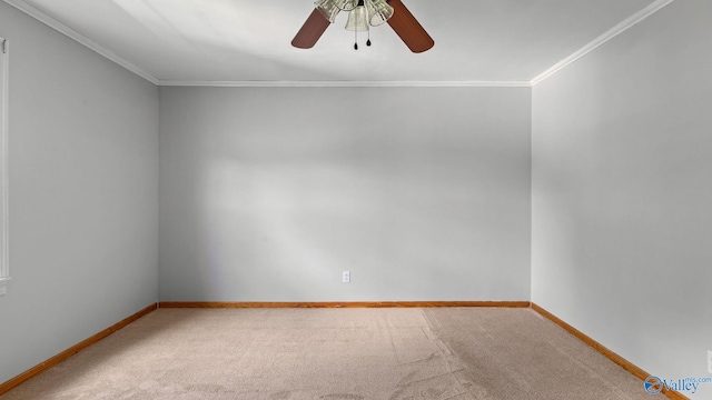 919 Colquitt Rd, Gadsden, AL 35903 - empty room featuring ceiling fan, crown molding, and carpet floors