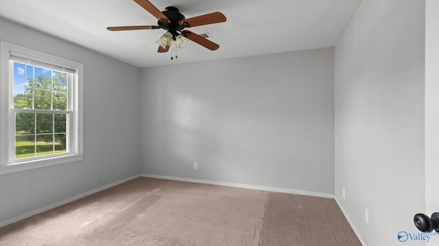 919 Colquitt Rd, Gadsden, AL 35903 - carpeted spare room with baseboards and ceiling fan