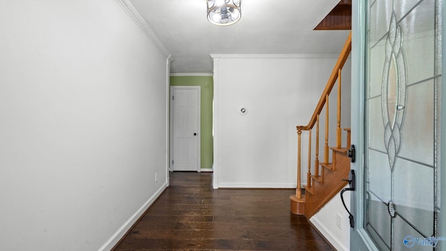 919 Colquitt Rd, Gadsden, AL 35903 - foyer featuring stairway, hardwood / wood-style flooring, and ornamental molding