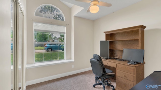 121 Oakline Dr, Madison, AL 35757 - carpeted office space with baseboards and a ceiling fan