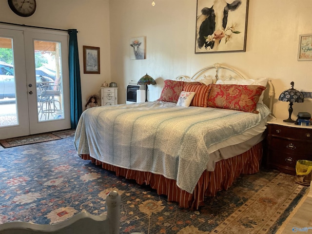 bedroom with french doors and access to exterior