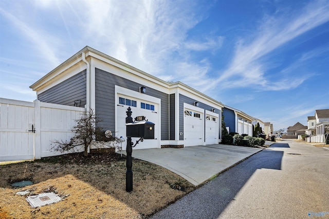 exterior space featuring a garage