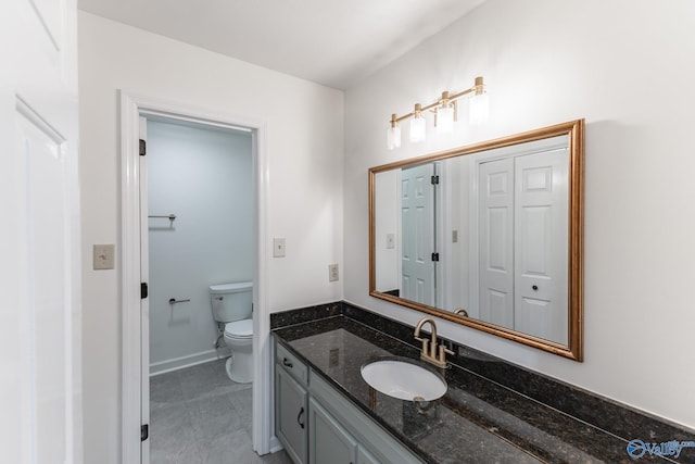 bathroom with toilet and vanity