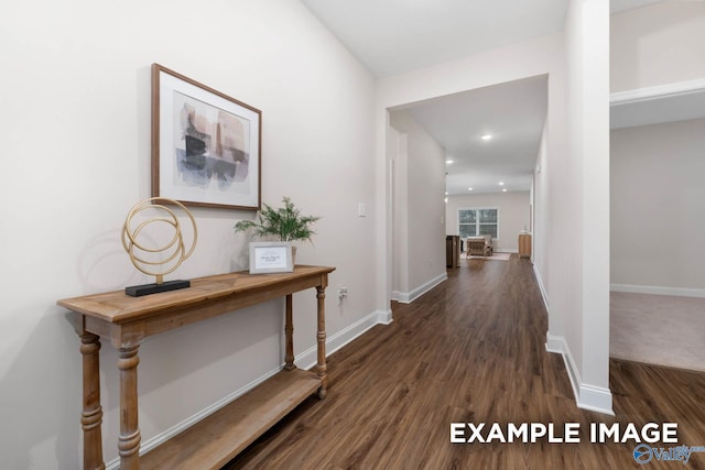 122 Burdine St, New Market, AL 35761 - corridor with recessed lighting, baseboards, and dark wood-style flooring