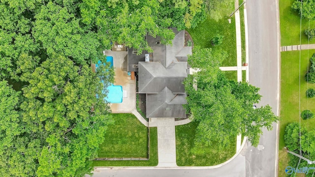 114 Spring Water Dr, Madison, AL 35758 - aerial view of a pool area