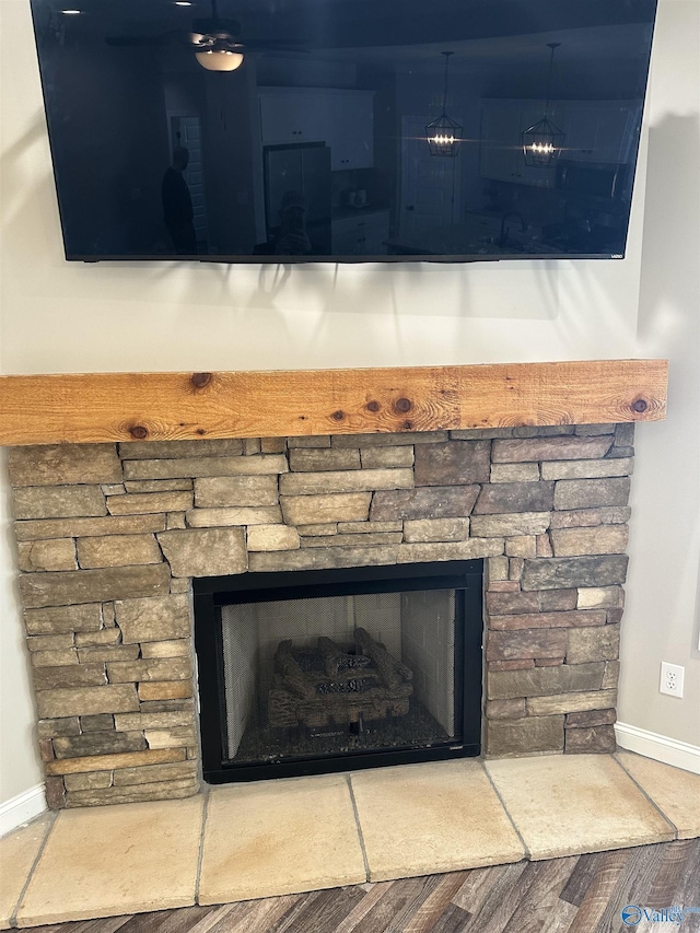 room details with a fireplace