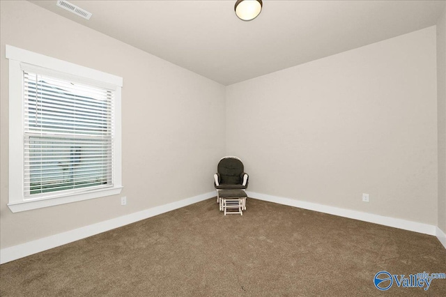 unfurnished room featuring a wealth of natural light and carpet floors