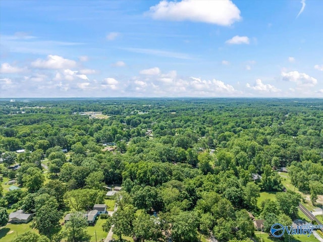 aerial view featuring a forest view