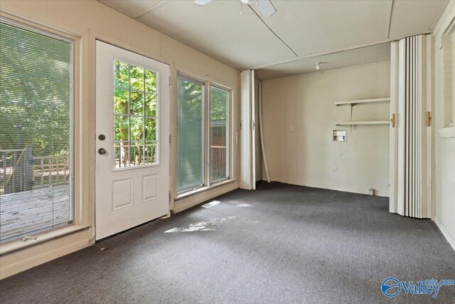 doorway featuring carpet and a healthy amount of sunlight